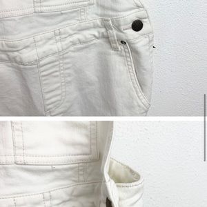 Free People | Washed Denim Overalls Cropped White
